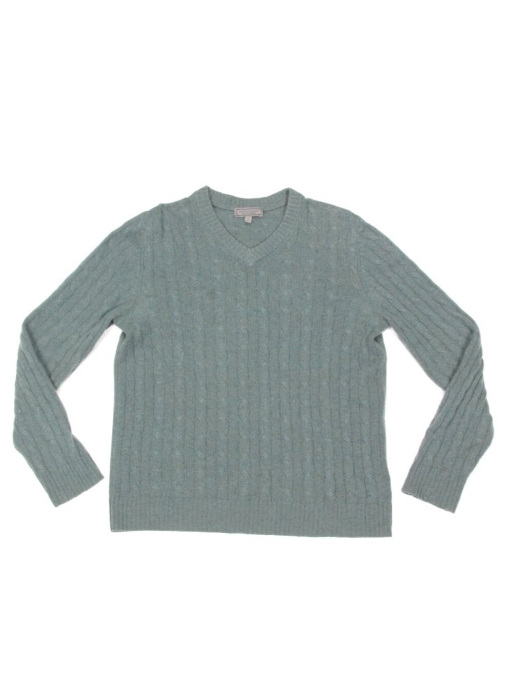 DANIEL BISHOP Sage Green Cable Knit 100% Cashmere Sweater Men's size Medium /589